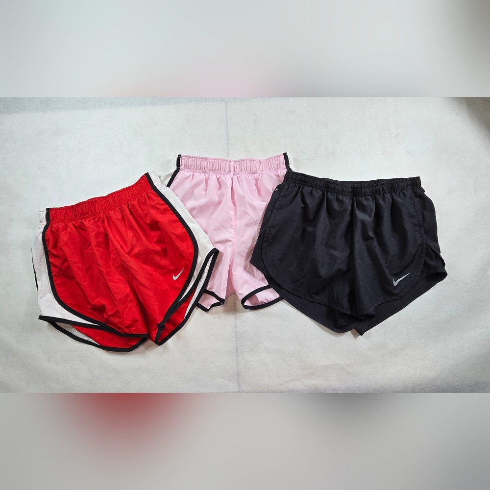 Nike Women's Athletic Shorts - Red, Pink, and Black